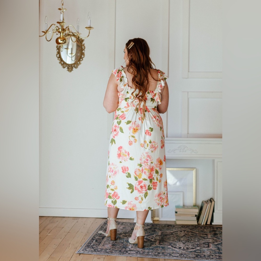 Worn Once - Sugarlips Curve Magdalena Midi Dress in Pink & W… - Picture 12 of 16